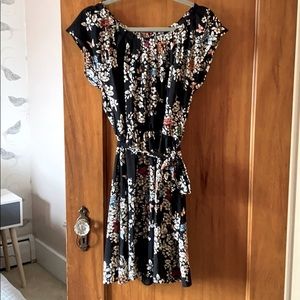 LC Lauren Conrad Black Floral Dress